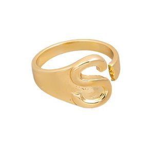 Letter S Metallic Alphabet Ring